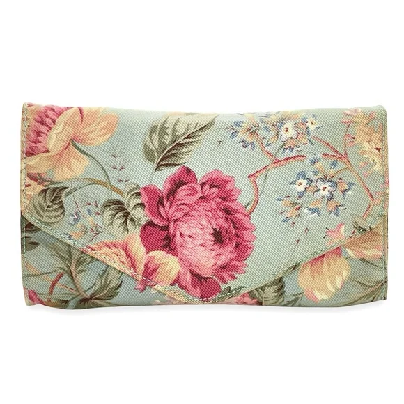 🪻RARE 🌷Vintage Ralph Lauren Floral Envelope Clutch Crossbody in Light Blue - Picture 3 of 15